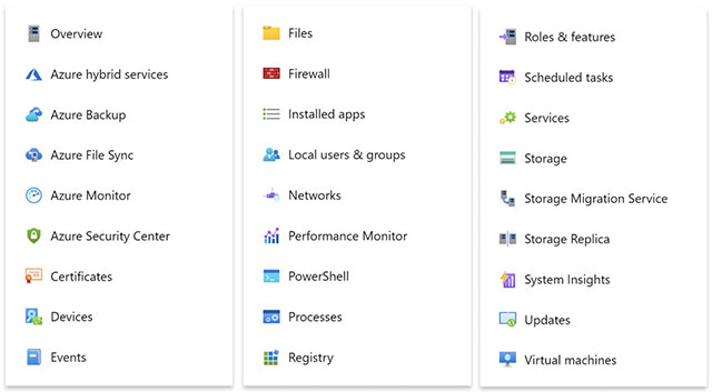 Giao diện Windows Admin Center