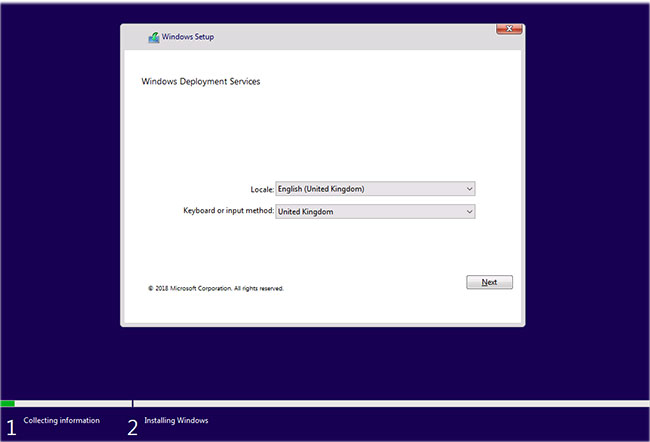 Xác nhận rằng Locale và Keyboard or input method là chính xác
