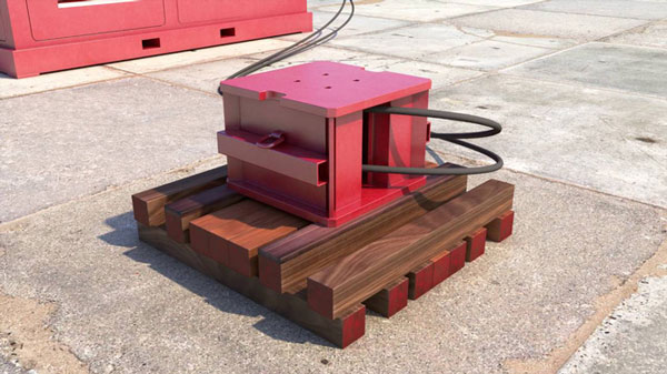 Cỗ máy thủy lực climbing jack được sử dụng để nâng cỗ máy. Ảnh: Youtube.