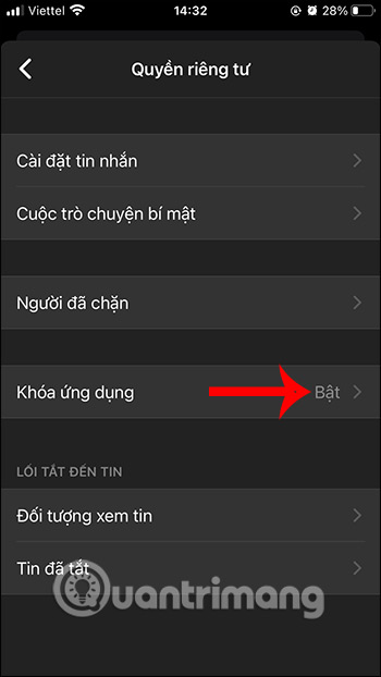 Cách cài mật khẩu Messenger, khóa Messenger trên iPhone mới nhất