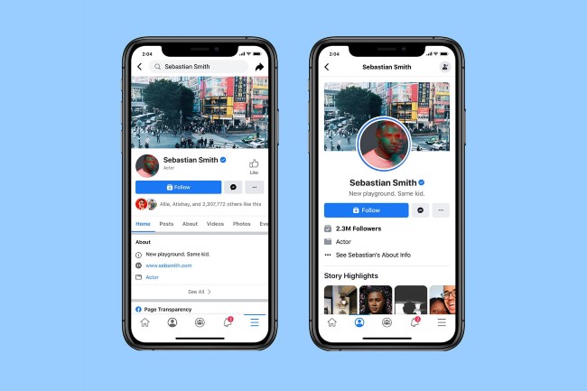 Giao diện fanpage cũ (trái) và giao diện mới