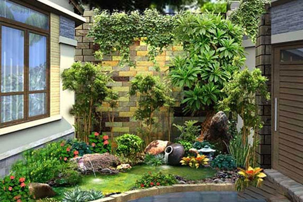 Tiểu cảnh trước nhà đẹp 6