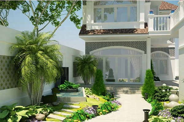Tiểu cảnh trước nhà đẹp 8