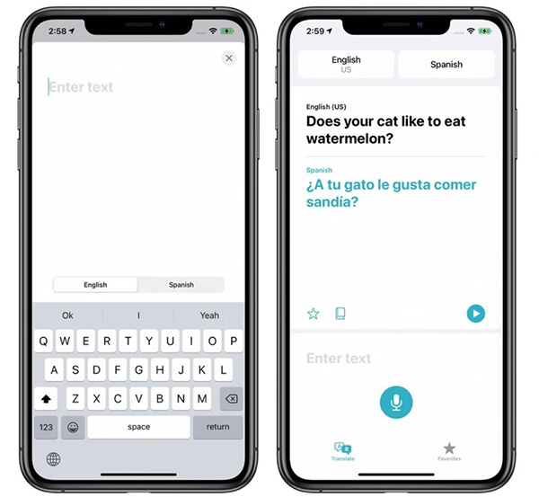 Giao diện ứng dụng Translate 