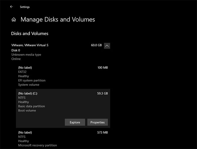 Mục Manage Disks and Volumes