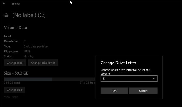 Đổi tên ổ cứng