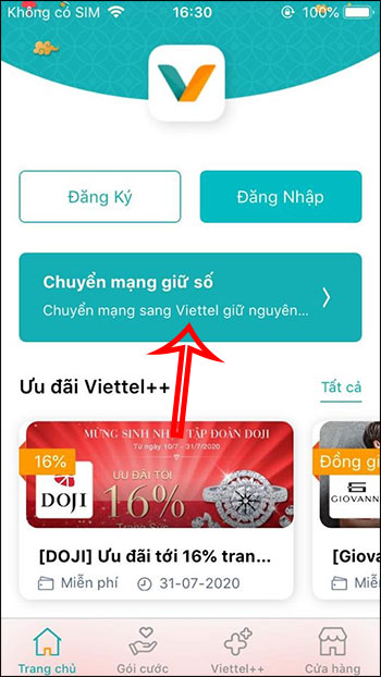 Chuyển mạng giữ số trên Viettel