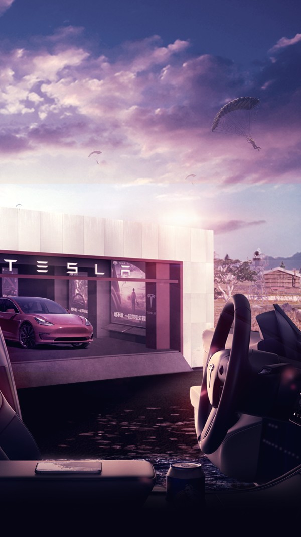 Cả một showroom Tesla được xây dựng trên bản đồ Vikendi, PUBG Mobile