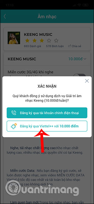 Sử dụng điểm Viettel++