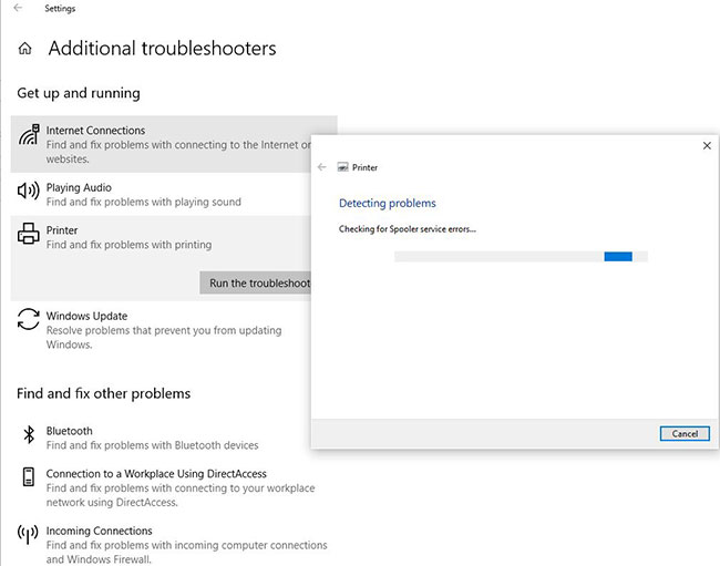 Nhấn vào nút Run the Troubleshooter