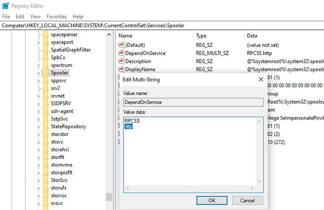 Xóa phần HTTP và để nguyên phần RPCSS