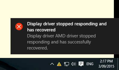 Lỗi “Display driver stopped responding and has recovered”