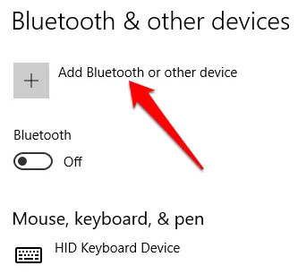 Chọn Add Bluetooth & other devices