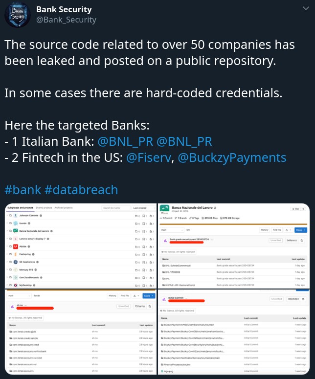 Bank Security xác nhận có mã nguồn của hơn 50 công ty trong kho GitLab của Kottmann