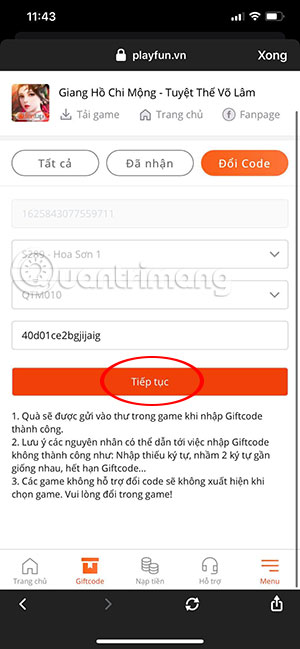 giftcode giang ho chi mong