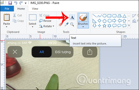 Cách chèn chữ vào ảnh trong Paint - QuanTriMang.com
