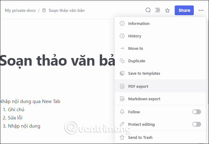 Tùy chọn tài liệu