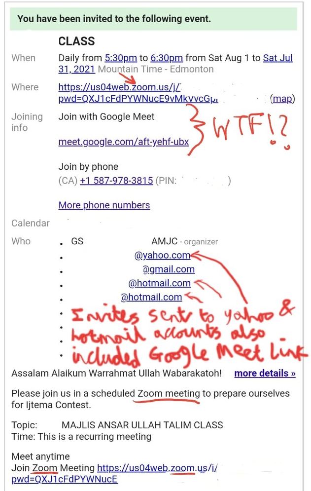 Google tự ý thêm link Google Meet vào mail mời họp qua ứng dụng Zoom