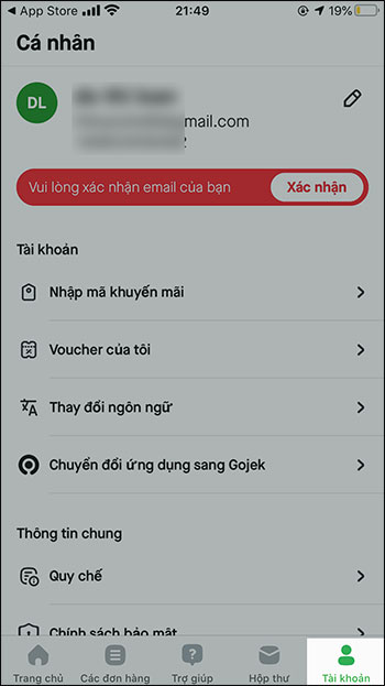 Tài khoản trên GoViet