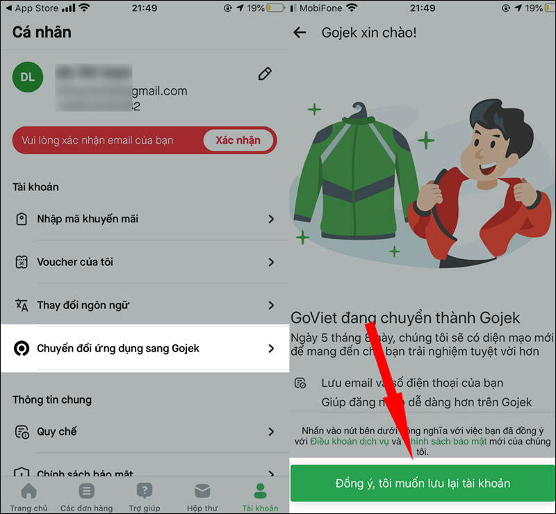 Chuyển tài khoản