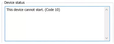 Lỗi Code 10 – This device cannot start