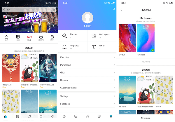 Themes của MIUI rất phong phú