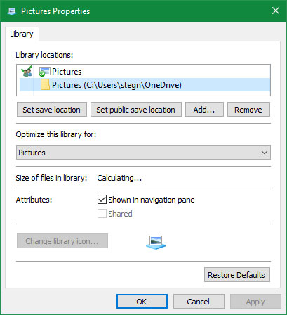 Chọn Set save location để đặt vị trí lưu mặc định