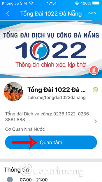Nhấn Quan tâm