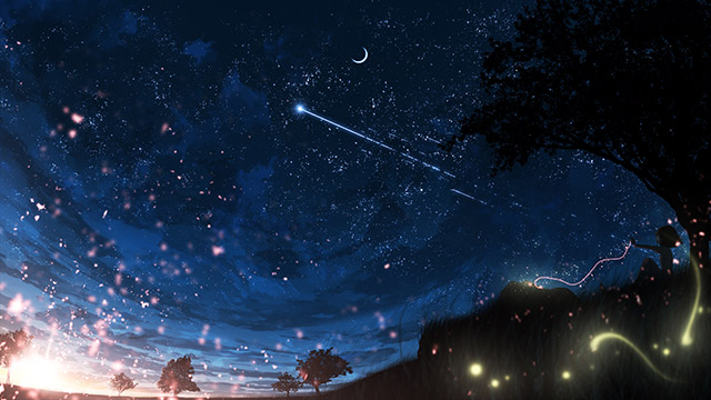 50 hình ảnh bầu trời đêm đẹp anime lung linh lãng mạn nhất