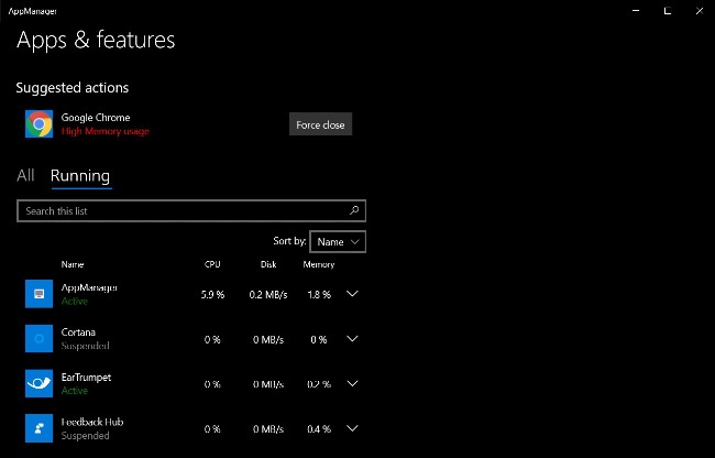 Trình quản lý ứng dụng mới của Windows 10