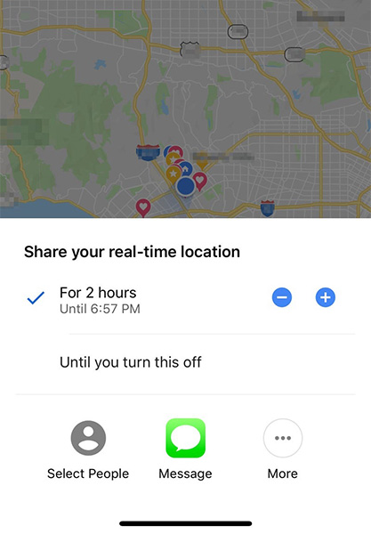 Share location via Google Maps 