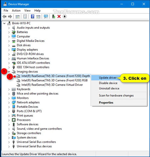 Nhắp chuột phải và chọn Update driver