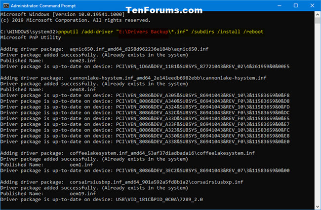 Nhập lệnh khôi phục vào Command Prompt