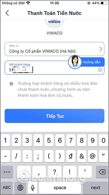 Nhập mã khách hàng