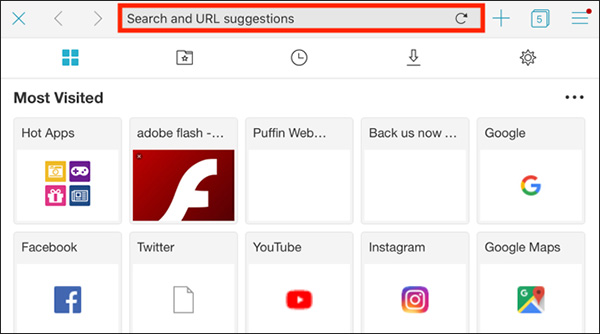 Điền địa chỉ trang web vào thanh URL
