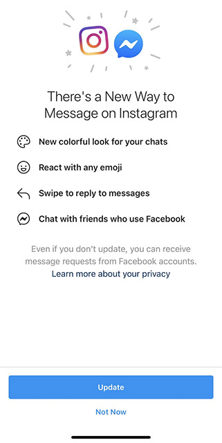 Messenger sắp được tích hợp trên Instagram