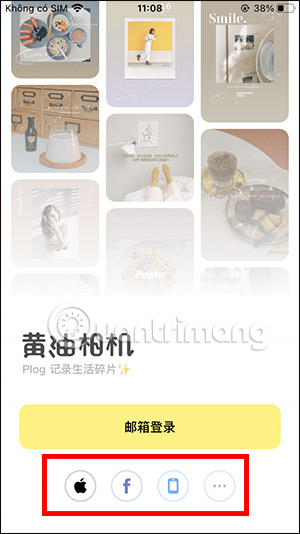 Chọn tạo tài khoản