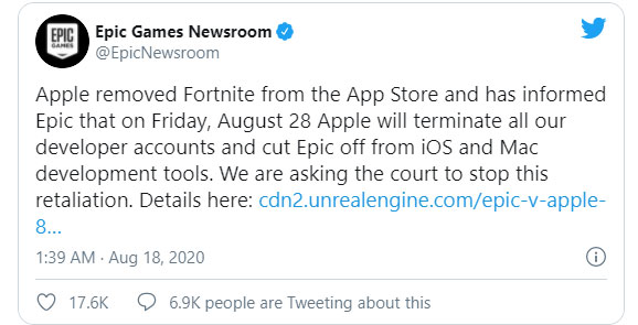 Apple sẽ thu hồi giấy phép sử dụng các công cụ phát triển trên iOS và macOS của Epic