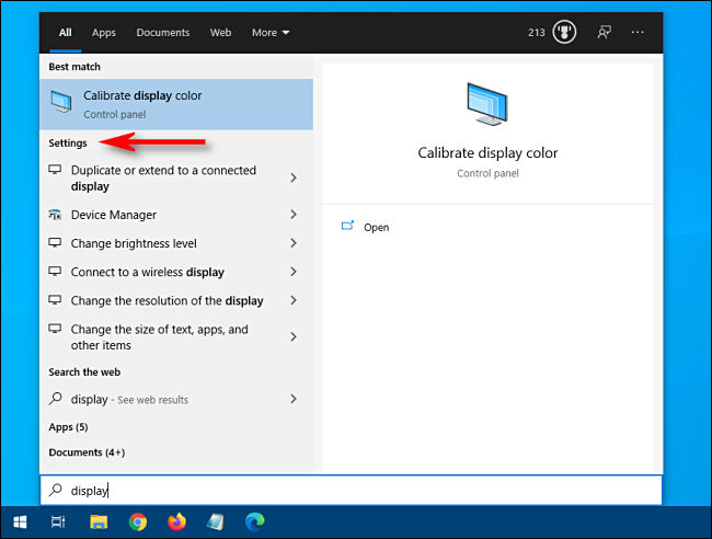 Nhấp vào tiêu đề "Settings" để xem danh sách chi tiết