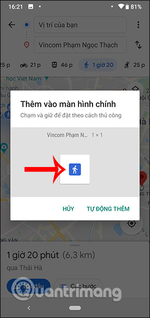 Đưa bản đồ ra màn hình