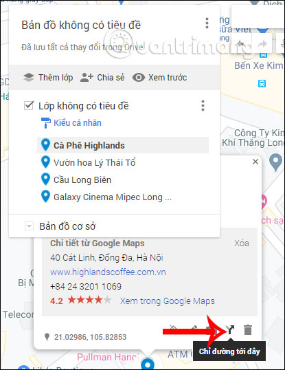 Chỉ đường tới địa điểm 