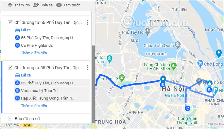 Xem hướng di chuyển 
