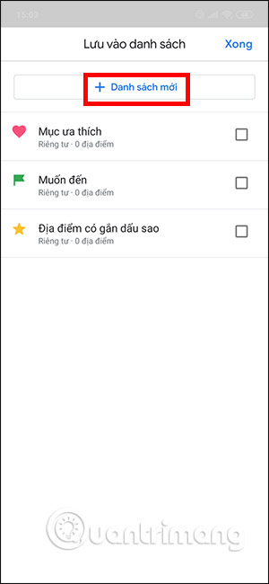 Danh sách mới
