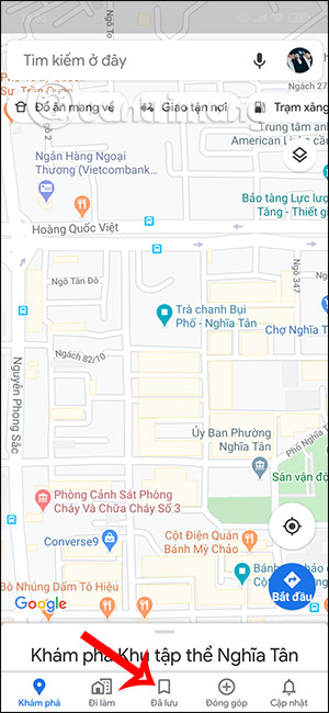 Mở mục Đã lưu