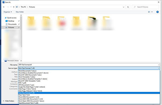 Dùng Microsoft Office hoặc LibreOffice để chuyển file RTF sang định dạng khác