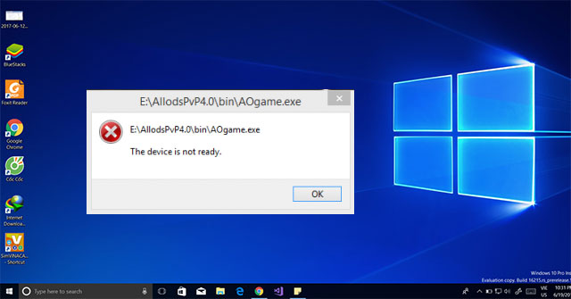 Sửa lỗi "The device is not ready" khi chạy file .exe trên Windows 10