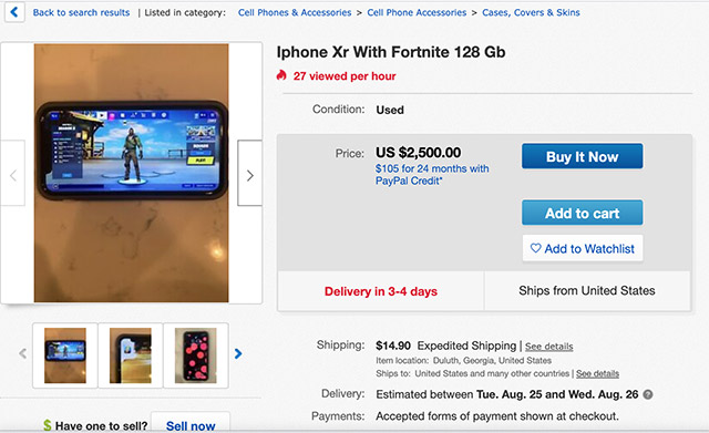 iphone cai dat san fortnite duoc rao ban tren ebay1*116530