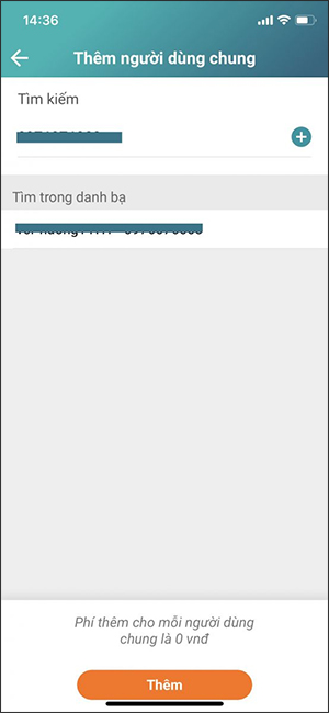 Thêm người dùng chung 