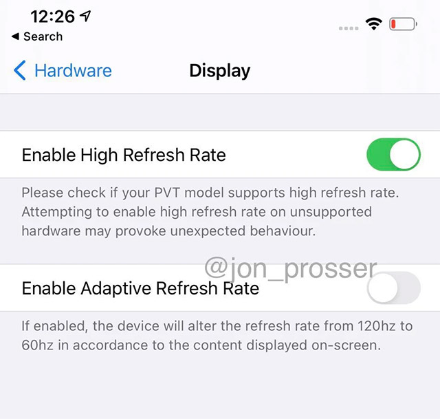 Cài đặt refresh rate trên iPhone 12