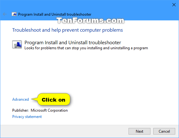 Cách tải và sử dụng Program Install and Uninstall Troubleshooter trong Windows